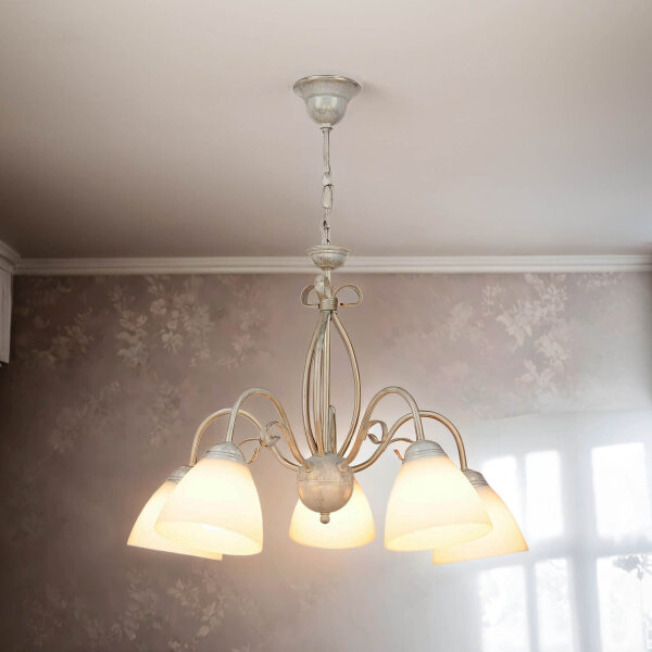 Lampe à suspendre Shabby Blanc Rustique Lampe de table à manger