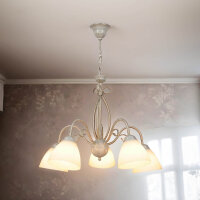 Lampe à suspendre Shabby Blanc Rustique Lampe de...
