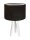 Lampe de table marron argent 46cm bois tripode r&eacute;tro