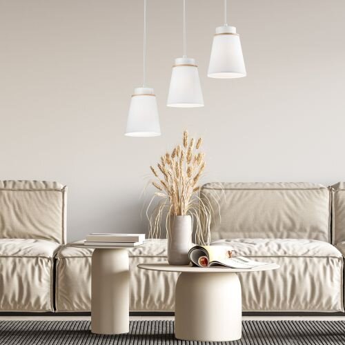 Suspension KIMMIE Blanc Bois Moderne Salon