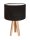 Lampe de table AIMEE Marron Blanc Bois 46cm Tr&eacute;pied R&eacute;tro