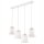 Suspension Blanc Bois Tissu Métal 4-flmg Lampe