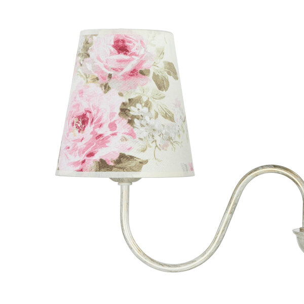 Lampe tissu 3-flmg table à manger campagnarde fleurie