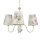 Lampe tissu 3-flmg table à manger campagnarde fleurie