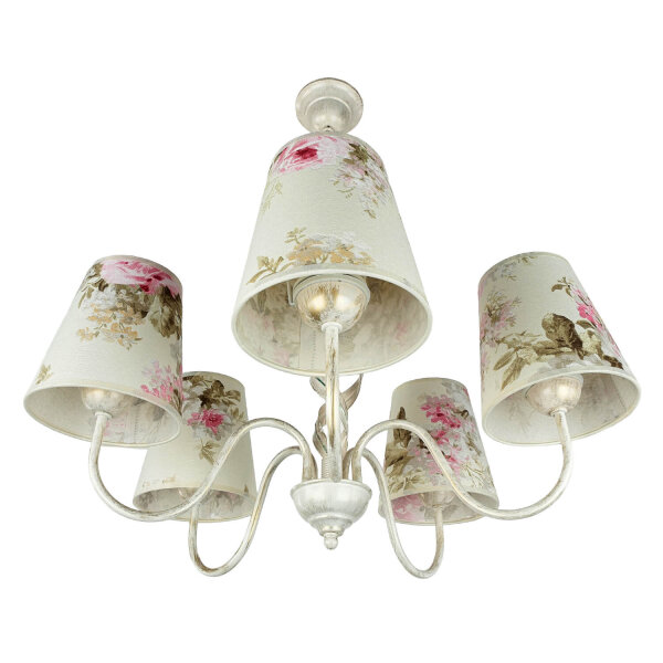 Lustre fleuri LOREN Table de salle à manger tissu 5-flmg