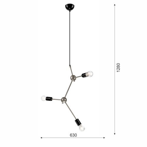 Lampe à suspendre 3-flmg acier inoxydable métal table à manger