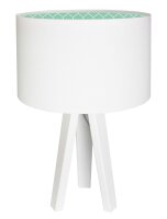 Lampe de table Abat-jour Blanc Menthe Bois Trépied...
