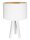 Lampe de table bois blanc or tripode 46cm rétro ROSIE