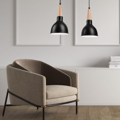 Lampe à suspendre Noir Bois Salle à manger Scandinave
