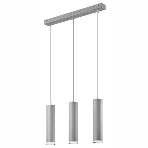 Lampe suspendue en aluminium argenté 3-flmg table à manger