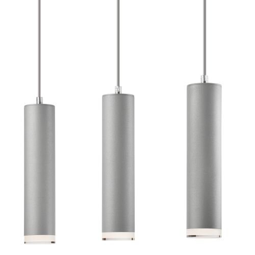 Lampe suspendue en aluminium argenté 3-flmg table à manger