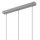 Lampe suspendue en aluminium argenté 3-flmg table à manger