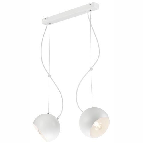 Lampe Salon Suspension blanche métal allongée
