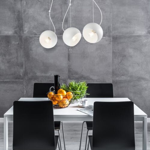 Suspension COURTNEY Blanc Métal 3-flmg Moderne