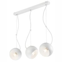 Suspension COURTNEY Blanc M&eacute;tal 3-flmg Moderne