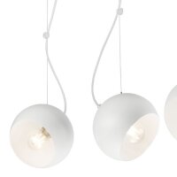 Suspension COURTNEY Blanc Métal 3-flmg Moderne