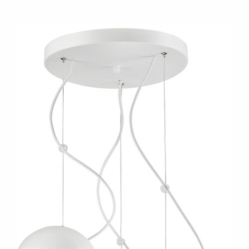 Suspension Boule Blanc Métal 3-flmg ronde Table de salle à manger
