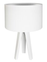Lampe de table Abat-jour Blanc Argent Bois Tripode 46cm...