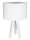Lampe de table Abat-jour Blanc Argent Bois Tripode 46cm Rétro