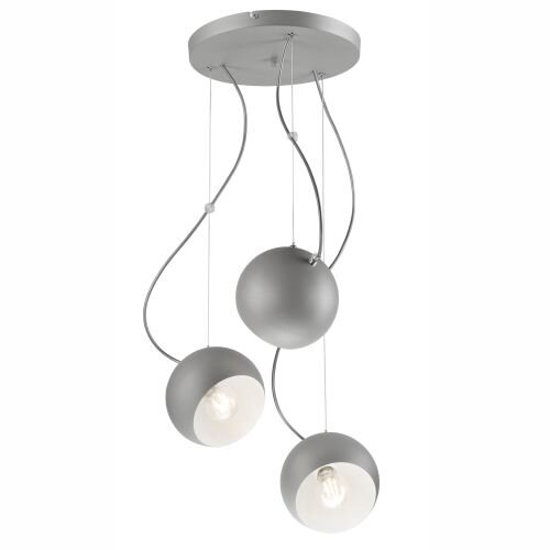 Suspension argent blanc métal rond table à manger