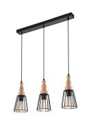 Suspension Ambiente Noir Bois 3-flmg allong&eacute;