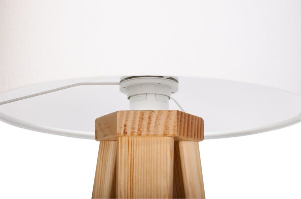 Lampe de table éclairage rétro bois trépied 46cm
