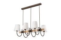 Brun Lampe à suspendre en bois 6-flmg table...