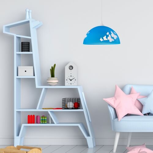 Lampe de chambre denfant THORLEY bleu rond fille