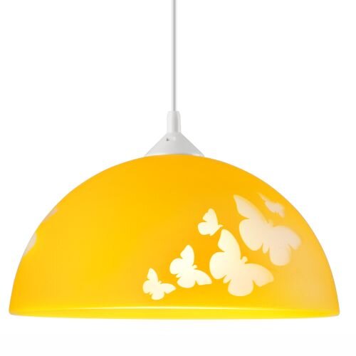 Suspension Lampe déclairage jaune Fille ronde