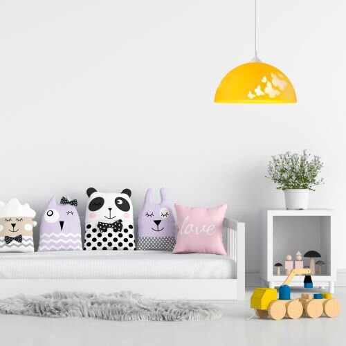 Suspension Lampe déclairage jaune Fille ronde