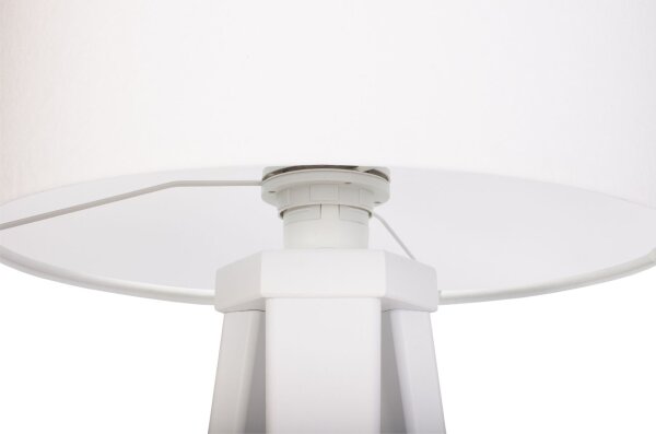 Lampe de table tripode Blanc Rétro 46cm Lampe en bois