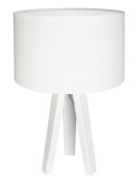 Lampe de table tripode Blanc R&eacute;tro 46cm Lampe en bois