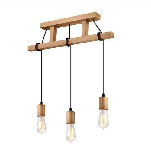 Suspension Lampe en bois Table à manger longue Moderne