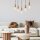 Lampe à suspension en bois 5-flmg longue table à manger polyvalente