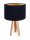 Lampe de table bleu bleu fonc&eacute; or bois 46cm r&eacute;tro