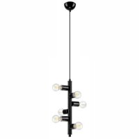 Suspension en m&eacute;tal noir 6-flmg table &agrave; manger