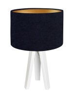Lampe de table r&eacute;tro bleu fonc&eacute; blanc or...