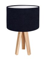 Lampe de table AIMEE Bleu fonc&eacute; Blanc R&eacute;tro...