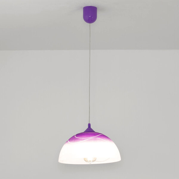Suspension lilas verre rond table à manger rétro ADANIA