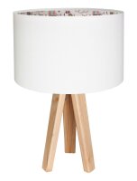 Lampe de table Abat-jour Blanc Rose Bois Tripode 46cm...