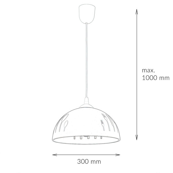 Lampe de cuisine rétro en verre avec motif Ø30cm