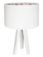 Lampe de table SOWA Blanc Rose Bois 46cm Trépied...