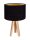Lampe de table r&eacute;tro noir or bois tr&eacute;pied 46cm