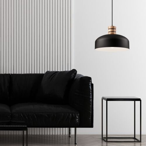 Lampe à suspendre Lampe de salle à manger Noir Bois