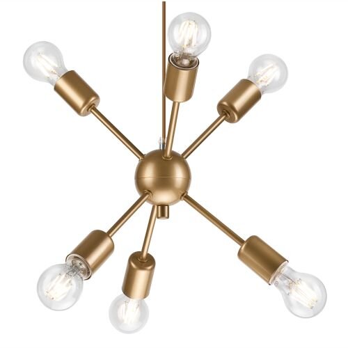 Lampe à suspendre métal or 6-flmg table à manger stylée