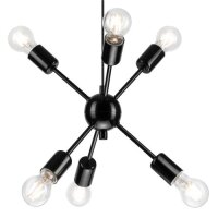 Lampe à suspendre de table noir métal 6-flmg