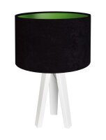 Noir vert lampe de table bois 46cm r&eacute;tro JERRY