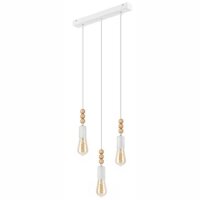 Lampe à suspendre Blanc Bois long Table à...