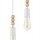 Lampe à suspendre Blanc Bois long Table à manger Moderne 3-flmg
