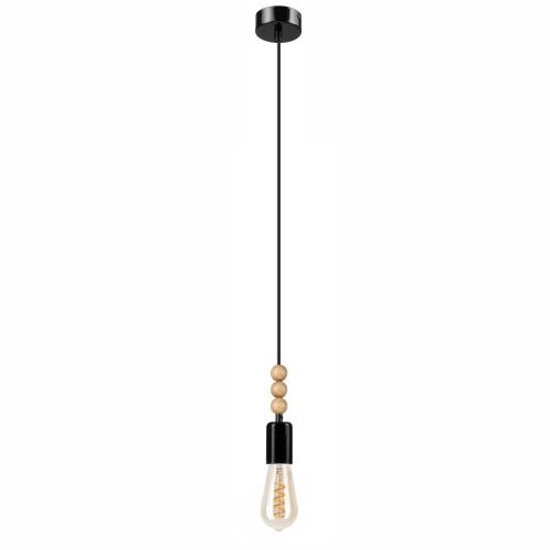 Lampe à suspendre table à manger noir bois salon lumière